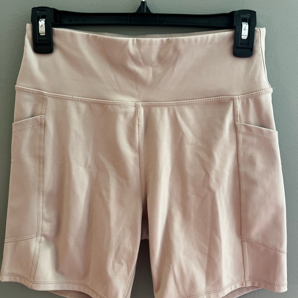 AE Everything Pocket Super High-Waisted 6" Bike Short- Nude Pink- Medium